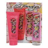 Ed Hardy by Christian Audigier 3.4 Oz Eau De Parfum Body Lotion Gift Set for Women