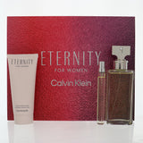 Eternity By Calvin Klein Perfume 3 Piece Gift Set - 3.3 Oz Edp Spray, 0.33 Oz Edp Spray, 3.3 Oz Body Lotion For Women - Gift Set