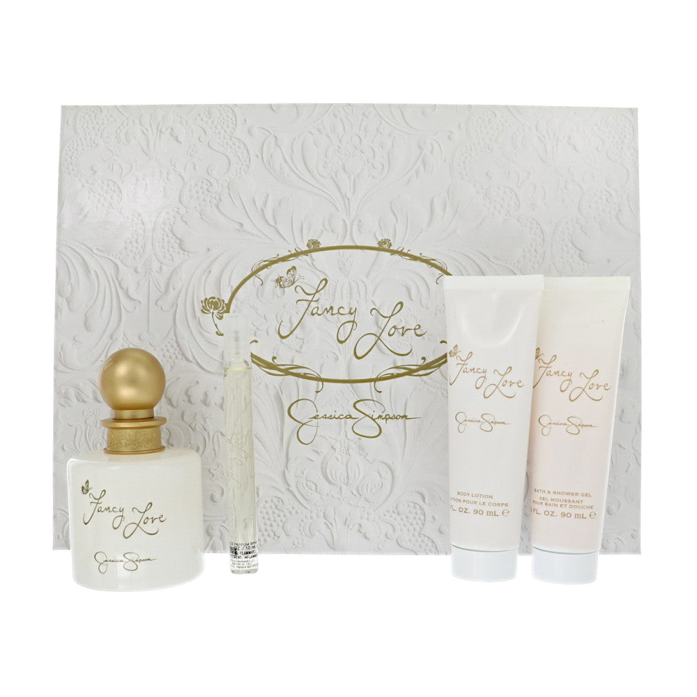 Fancy Love by Jessica Simpson 3.4 Oz Eau De Parfum Body Lotion Gift Set for Women