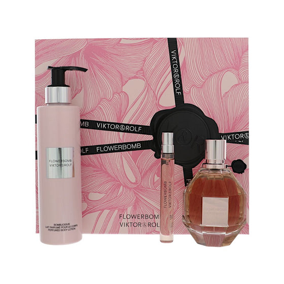 Flower Bomb by Viktor & Rolf 3.4 Oz Eau De Parfum Spray Gift Set for Women