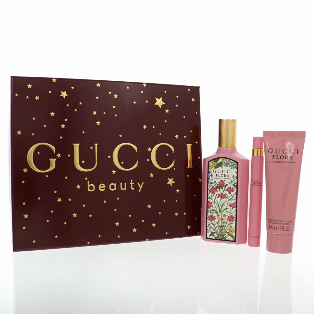 Gucci Flora Gorgeous Gardenia By Gucci Perfume 3.3 Oz Eau De Parfum Spray For Women - Gift Set