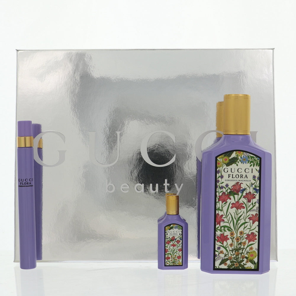 Gucci Flora Gorgeous Magnolia by Gucci Gift Set 3 Pcs for Women