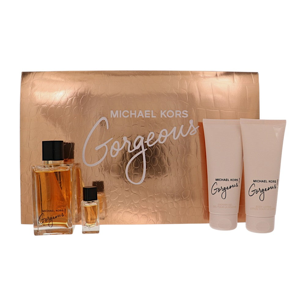 Michael Kors Gorgeous by Michael Kors 3.4 Oz Eau De Parfum Body Lotion Gift Set for Women