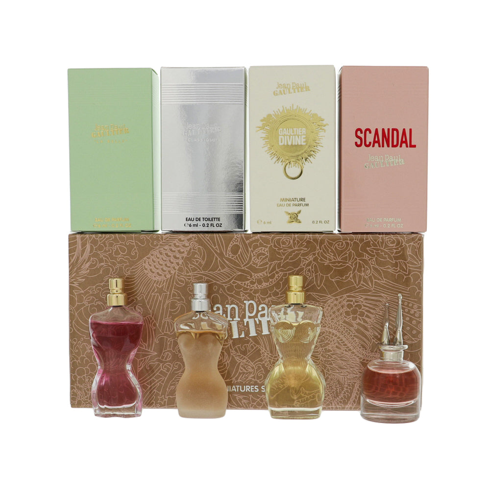 Jean Paul Gaultier By Jean Paul Gaultier Perfume 4 Piece Gift Set - 0.2 Oz Scandal Eau De Parfum Splash, 0.2 Oz Gaultier Divine Eau De Parfum Splash, 0.2 Oz Classique Eau De Toilette Splash, 0.2 Oz La Bella Eau De Parfum Splash For Women - Gift Set