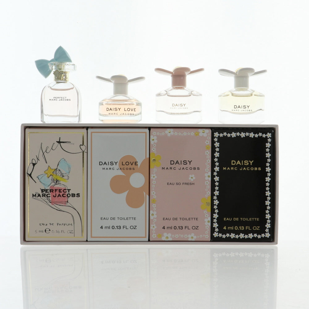 Marc Jacobs Variety Mini Set By Marc Jacobs Perfume 4 Piece Gift Set - 0.16 Oz Perfect Eau De Parfum Splash, 0.13 Oz Daisy Love Eau De Toilette Splash, 0.13 Oz Daisy Eau De Toilette Splash, 0.13 Oz Daisy Eau De Toilette Splash For Women - Gift Set