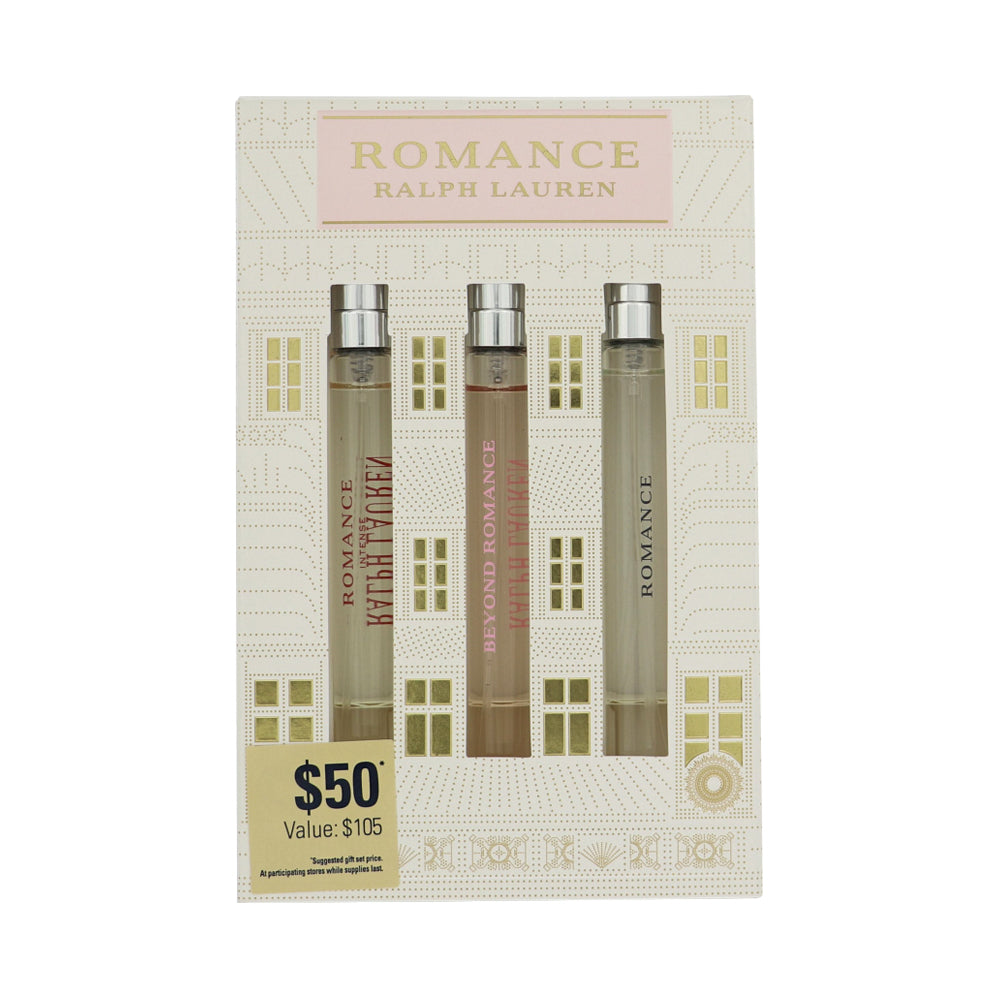 Romance By Ralph Lauren Perfume 3 Piece Gift Set - 0.34 Oz Romance Eau De Parfum Spray, 0.34 Oz Romance Eau De Parfum Intense Spray, 0.34 Oz Beyond Romance Eau De Parfum Spray For Women - Gift Set