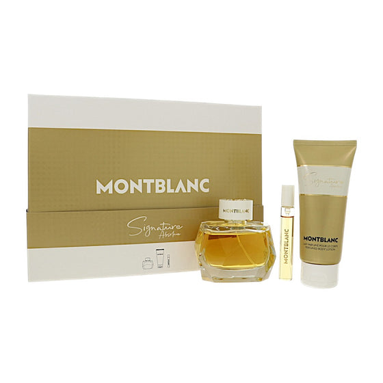 Mont Blanc Signature Absolue by Mont Blanc 3 Oz Eau De Parfum Body Lotion Gift Set for Women
