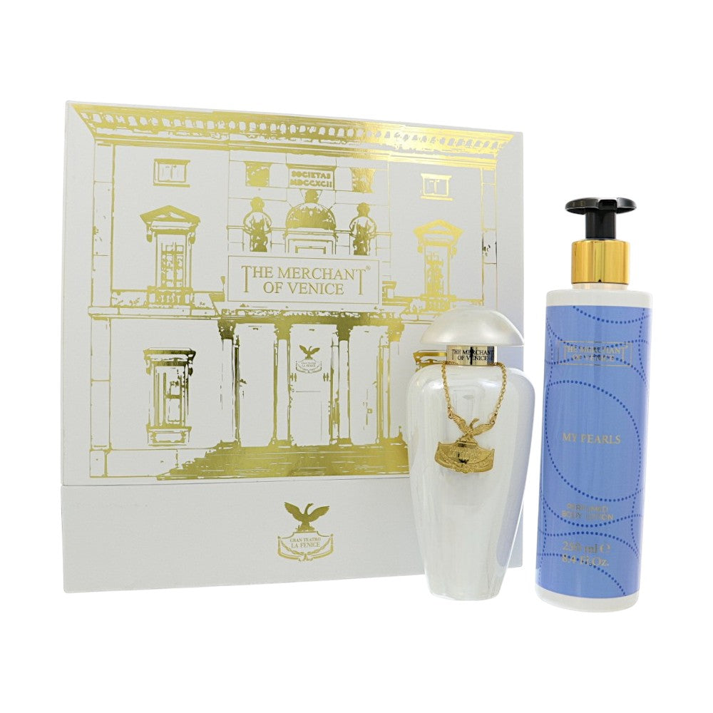 My Pearls by The Merchant Of Venice 3.4 Oz Eau De Parfum Body Lotion Gift Set for Women