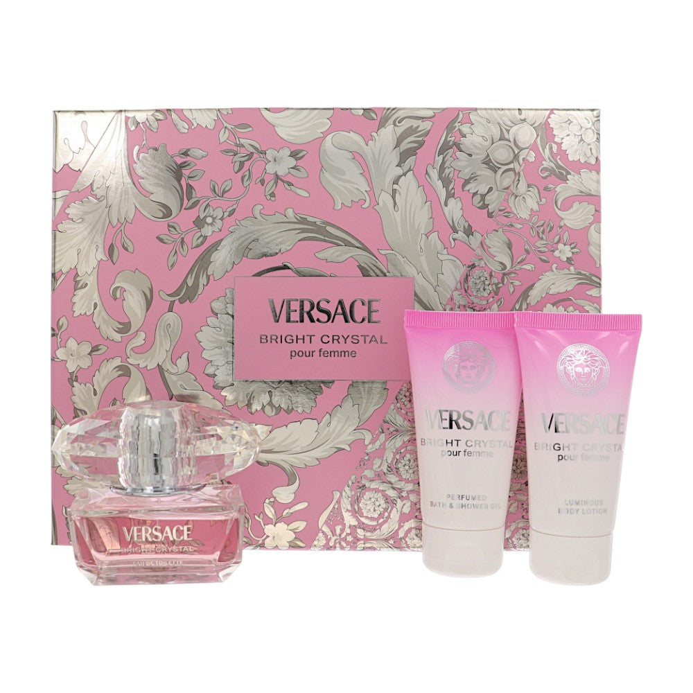 Bright Crystal by Versace 1.7 Oz Eau De Toilette Body Lotion Gift Set for Women