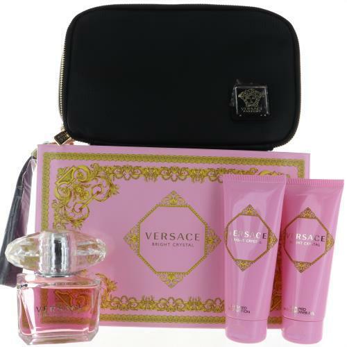 Versace Bright Crystal By Versace 4 Piece Gift Set - 3.0 Oz Eau De Toilette Spray For Women In Gift Set