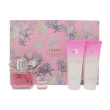 Perfume Versace Bright Crystal 4Pcset 3.0  EDT Spray / 3.4 Oz Bl / 3.4 Oz Sgel / 5Ml Mini for Women