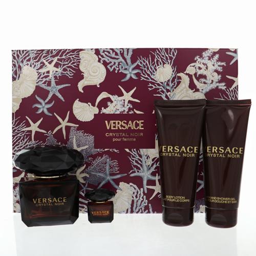 Crystal Noir By Versace Perfume 3 Oz Eau De Parfum Spray For Women - Gift Set