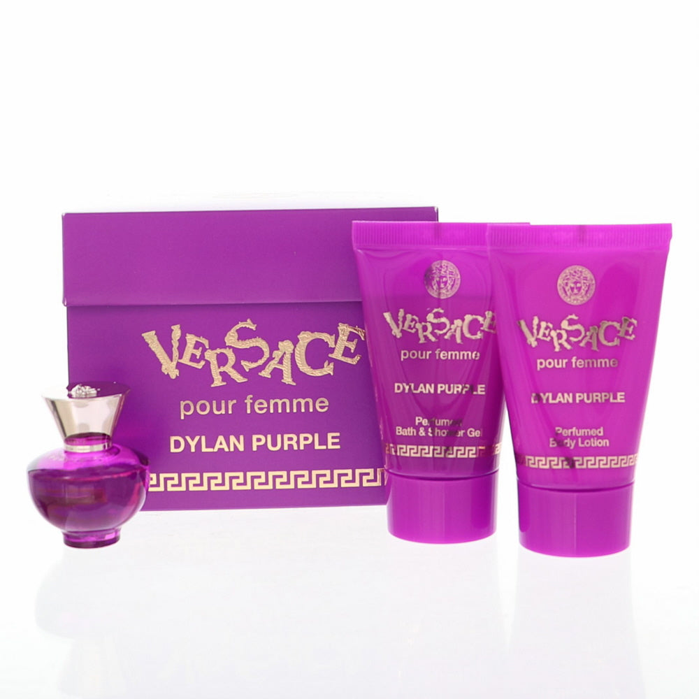 Dylan Purple By Versace Perfume 0.17 Oz Eau De Parfum Splash For Women - Gift Set