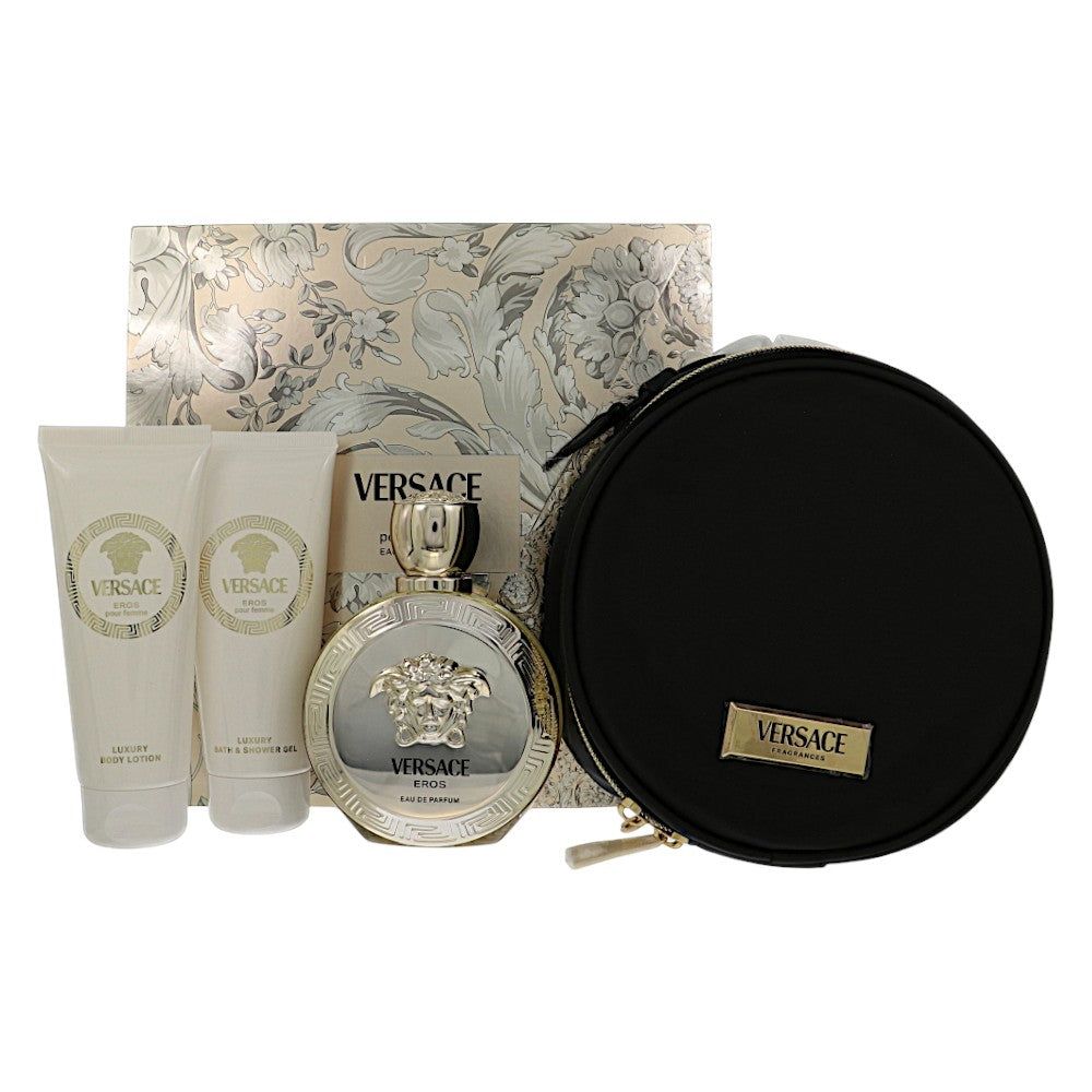 Versace Eros Pour Femme by Versace 3.4 Oz Eau De Parfum Spray Gift Set for Women