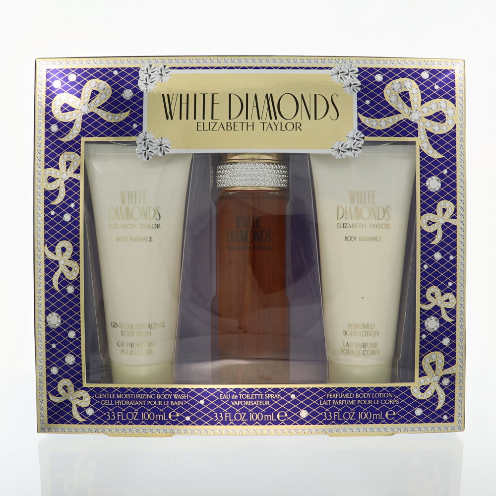 White Diamonds By Elizabeth Taylor Perfume 3.3 Oz Eau De Toilette Spray For Women - Gift Set