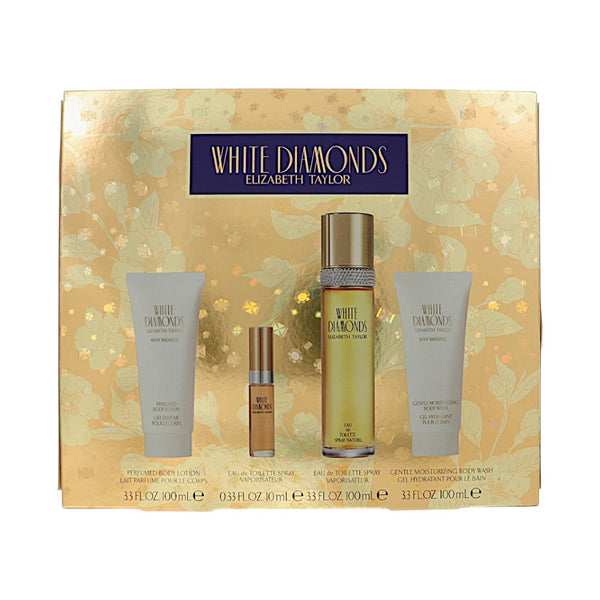 White Diamonds / Mini Display Box by Elizabeth Taylor 3.4 Oz Eau De Toilette Spray for Women 4 Pc Set