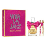 Perfume Juicy Couture Viva La Juicy 3Pcset 3.4 Oz  EDP Spray / 4.2 Oz Bl / 10Ml  EDP Spray for Women