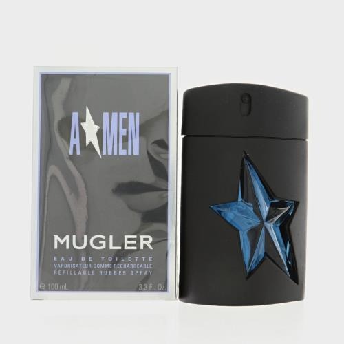 Angel Men Refillable Rubber Spray By Thierry Mugler 3.3 Oz Eau De Toilette Spray For Men In Box