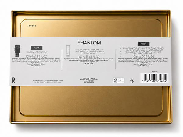Paco Rabanne Phantom 3 pcs Gift Set (3.4, Deo Stick 5.1, By Paco Rabanne 0.34 Oz Parfum Spray)  for Men