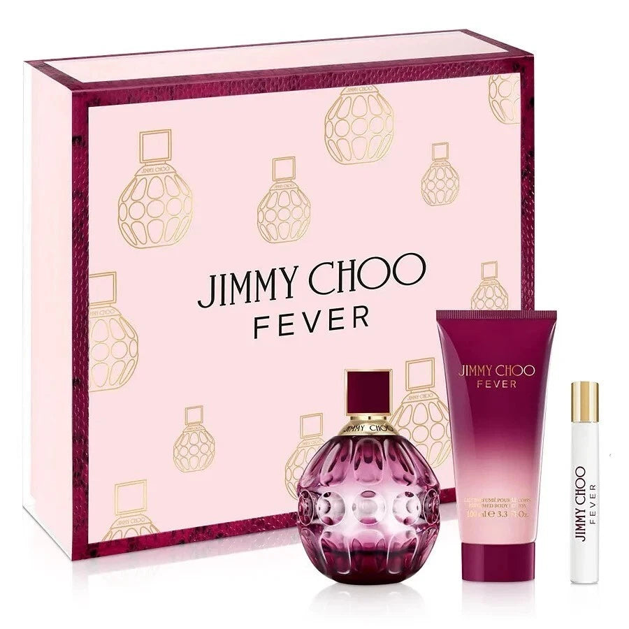 Jimmy Choo Fever by Jimmy Choow Gift Set 3 Pcs (3.3 Oz Eau De Parfum Sp &3.3 Bl & Mini) for Women