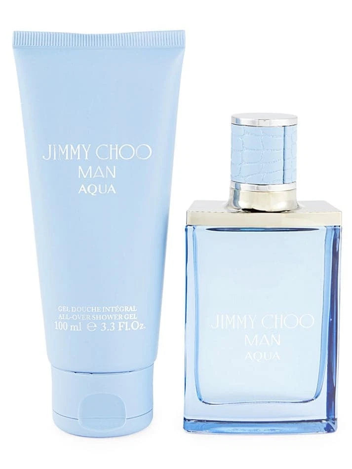 Jimmy Choo Man Aqua by Jimmy Choo Gift Set 2 Pc (1.7 Oz Eau De Toilette Sp & 3.3 Oz S/gel) for Men