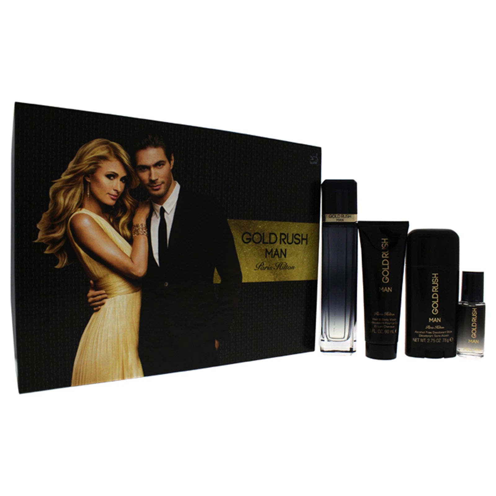 Gold Rush by Paris Hilton Gift Set 4 Pcs for Men