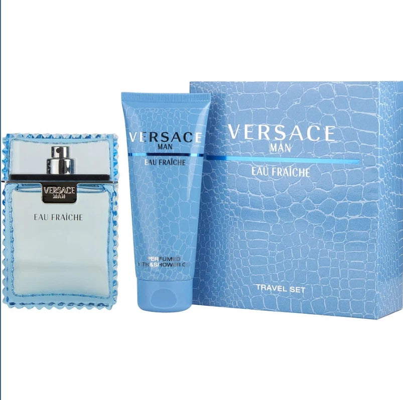 Versace Eau Fraiche by Versace Travel Set (3.4 Eau De Toilette Spray & 3.4 Oz S/gel) M for Men