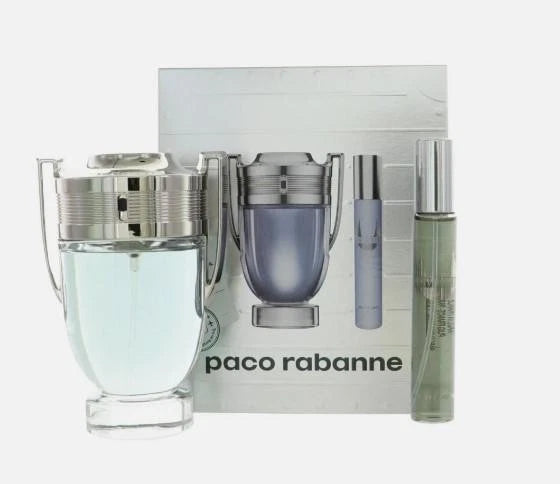 Invictus by Paco Rabanne Travel Set ( 3.4 Oz Sp & 20 Ml Spray) for Men