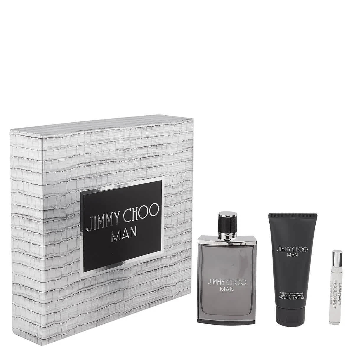 Jimmy Choo Man by Jimmy Choo Gift Set 3 Pc (3.3 Eau De Toilette&0.25 Mini&3.3 S/gel)
