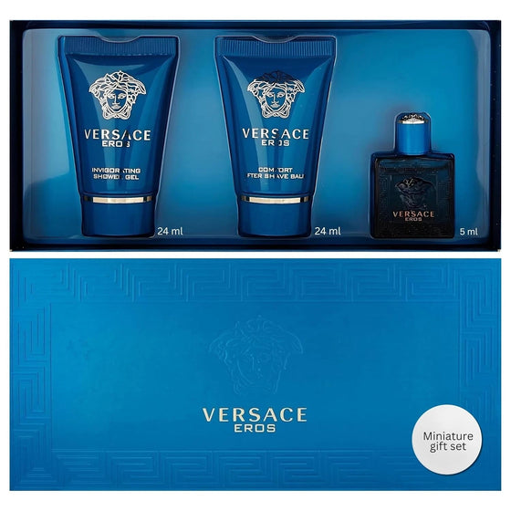 Versace Eros by Versace 3 Pcs Mini Set for Men