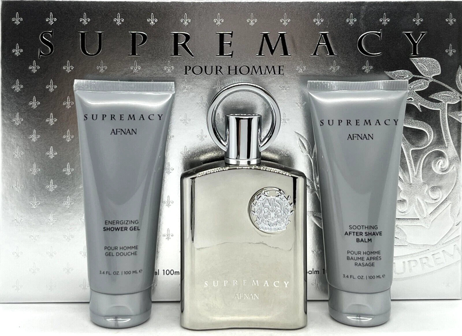 Supremacy Silver by Afnan 3 Pc Gift Set for Men