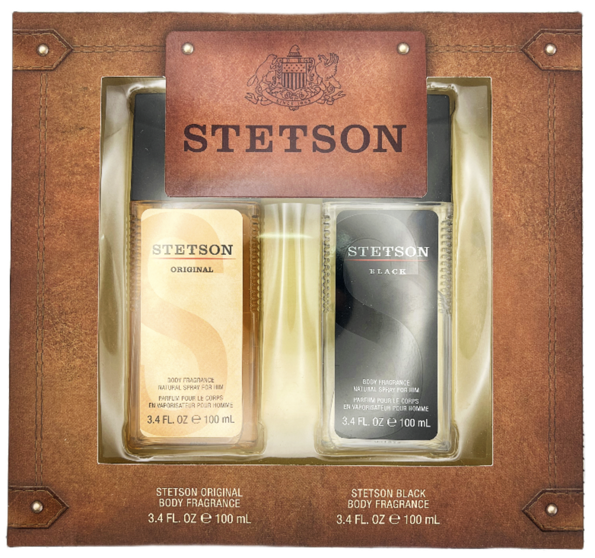 Stetson by Stetson Gift Set 2 pcs (3.4 oz Stetson Original & 3.4 oz Stetson Black Body Fragrance) for Men