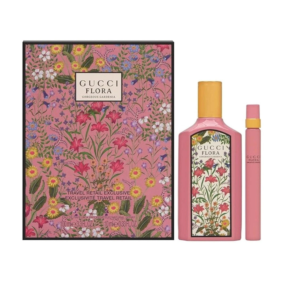 Gucci Flora Gorgeous Gardenia by Gucci Travel Set (3.4 Oz Eau De Parfum Sp & Mini) for Women