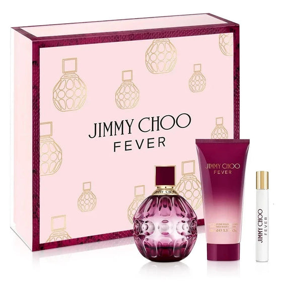 Jimmy Choo Fever by Jimmy Choow Gift Set 3 Pcs (3.3 Oz Eau De Parfum Sp &3.3 Bl & Mini) for Women