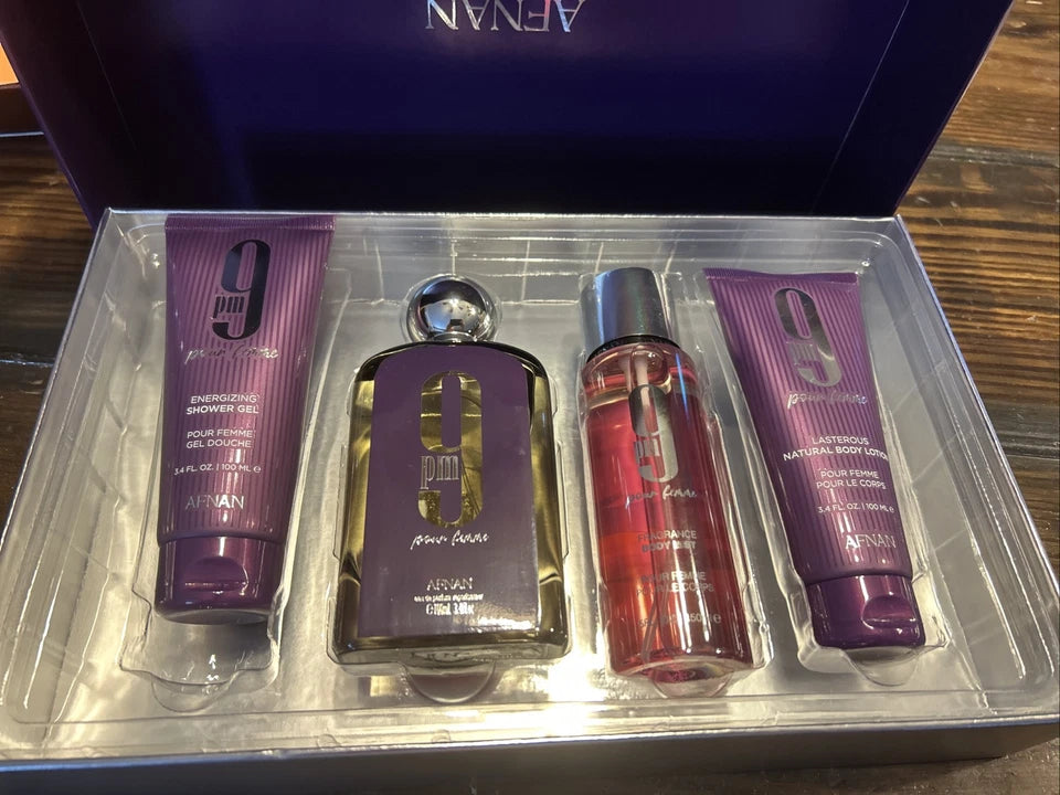 9 Pm Purple by Afnan 3 Pc Gift Set for Women