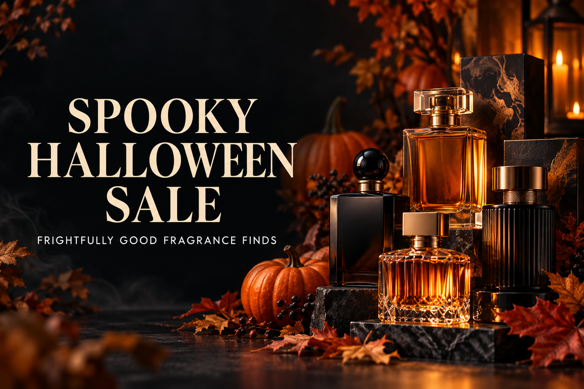 AAA Beauty fragrance collection with three perfume bottles.
