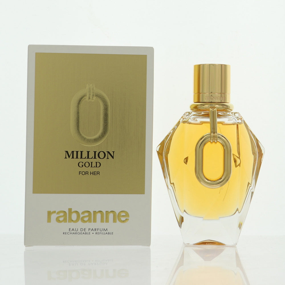 Million Gold By Paco Rabanne Perfume 3.0 Oz Eau De Parfum Refillable Spray For Women - Box