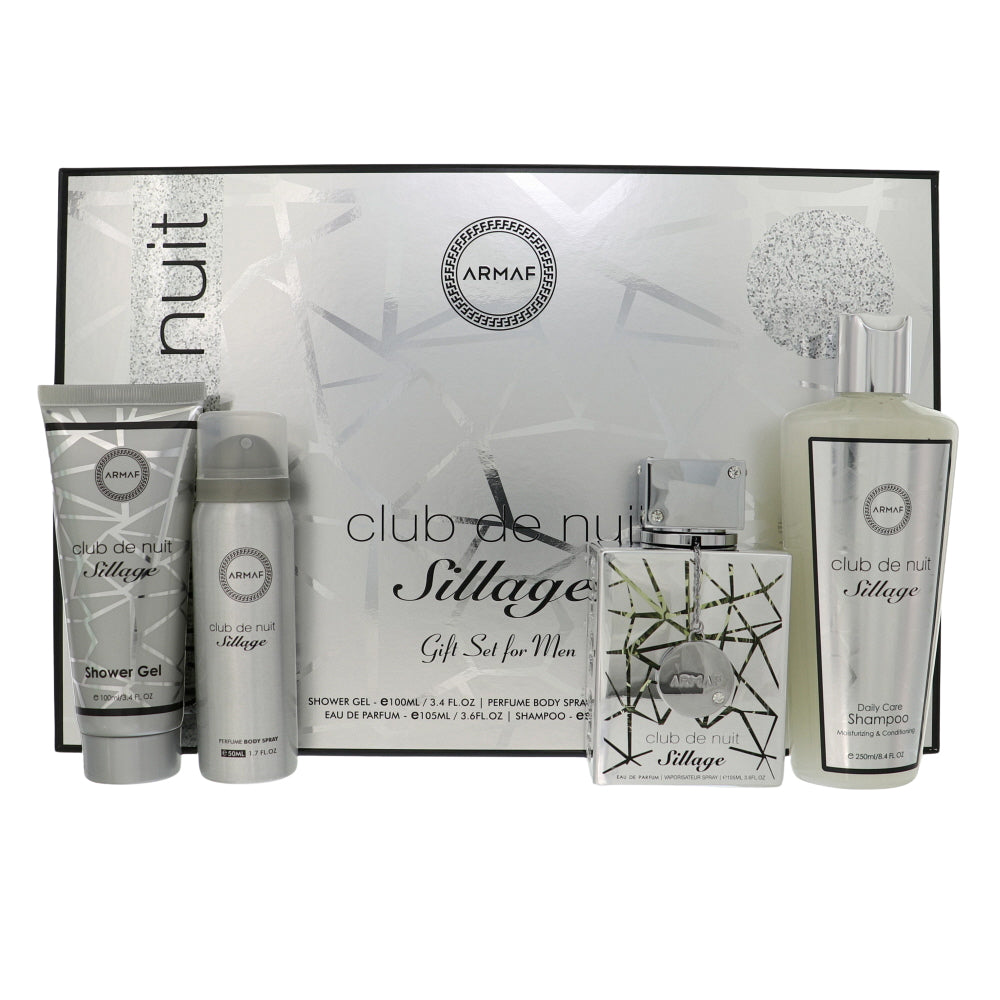 Club De Nuit Sillage by Armaf 3.6 Oz Eau De Parfum Shower Gel Gift Set for Men