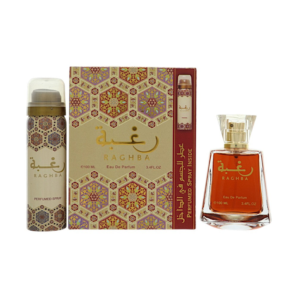 Raghba 3.4, Deo by Lattafa 1.7 Oz Eau De Parfum Spray for Unisex