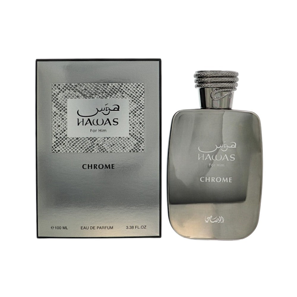 Hawas Chrome by Rasasi 3.38 Oz Eau De Parfum Spray In Box for Men