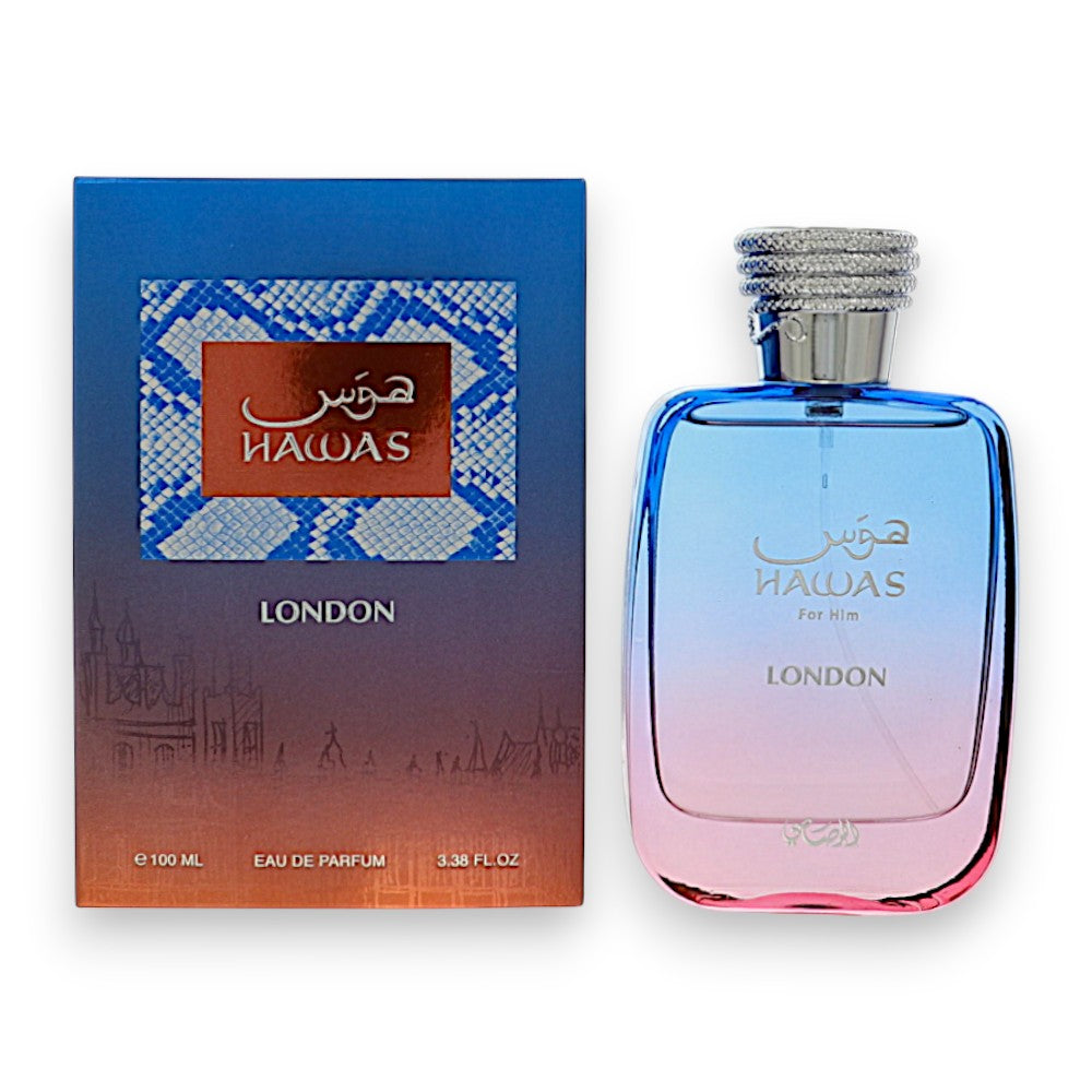 Hawas London by Rasasi 3.38 Oz Eau De Parfum for Men