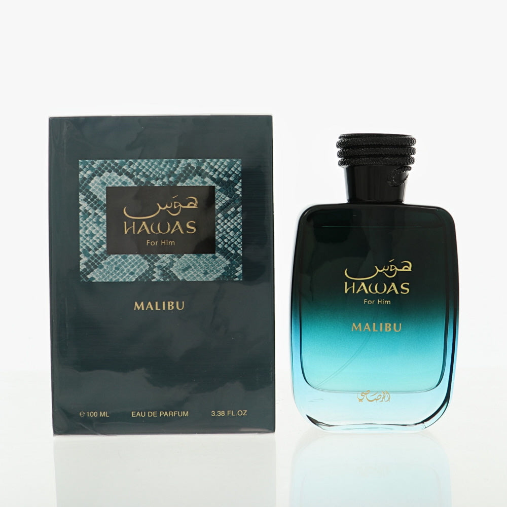 Hawas Malibu By Rasasi Cologne 3.38 Oz Eau De Parfum Spray For Men - Box
